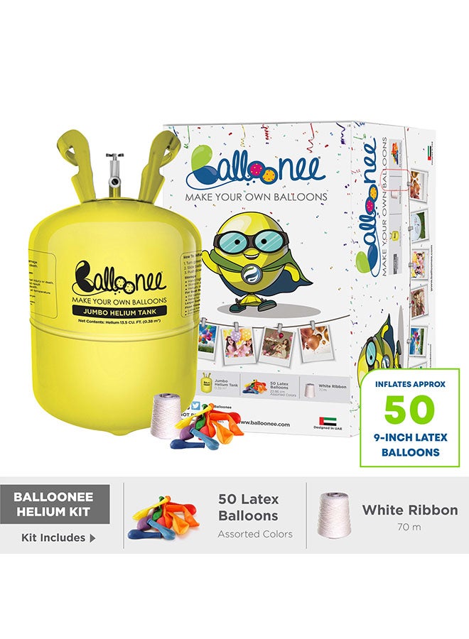 Balloonee Jumbo Disposable Helium Party Kit - (50 Balloons) - Image 3