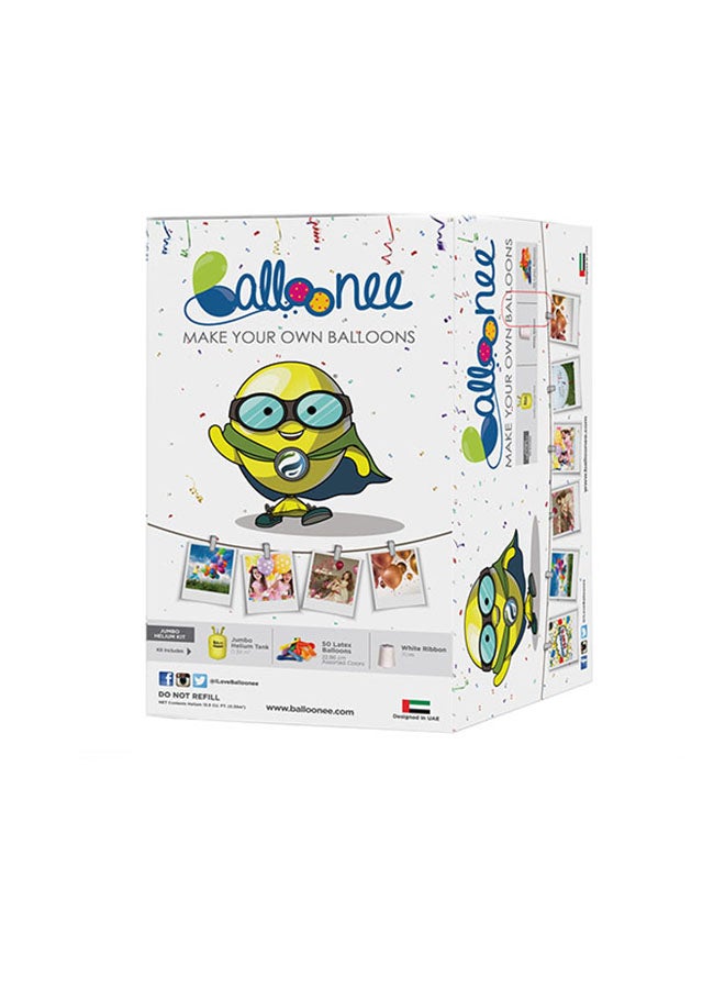 Balloonee Jumbo Disposable Helium Party Kit - (50 Balloons) - Image 1