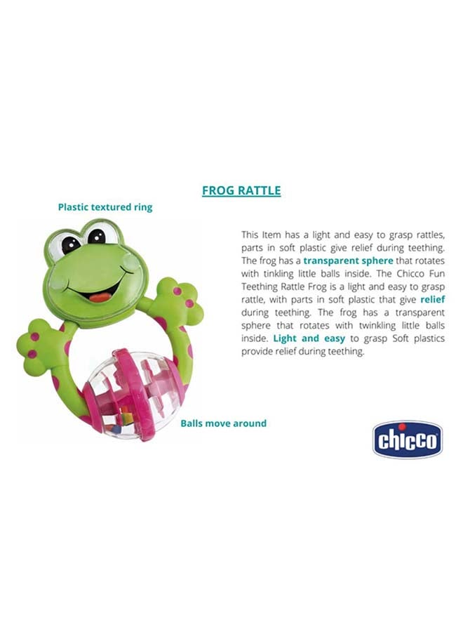 Chicco Fun Teething Rattle Frog 3-18M - Image 3