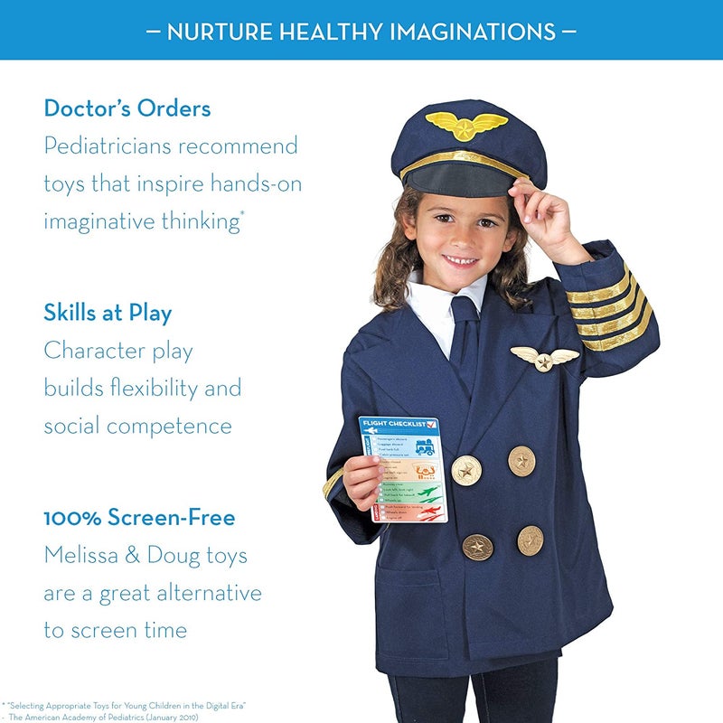 Melissa & Doug Pilot Role Play Costume Set 25x23x25cm - Image 4