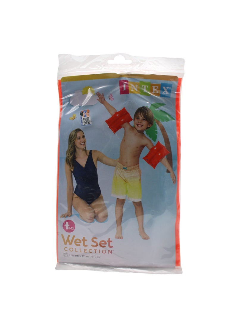 INTEX 1-Pair Of Large Arm Bands In Red For Early Learner Of Swimming For Kids 25x17cm - Image 1