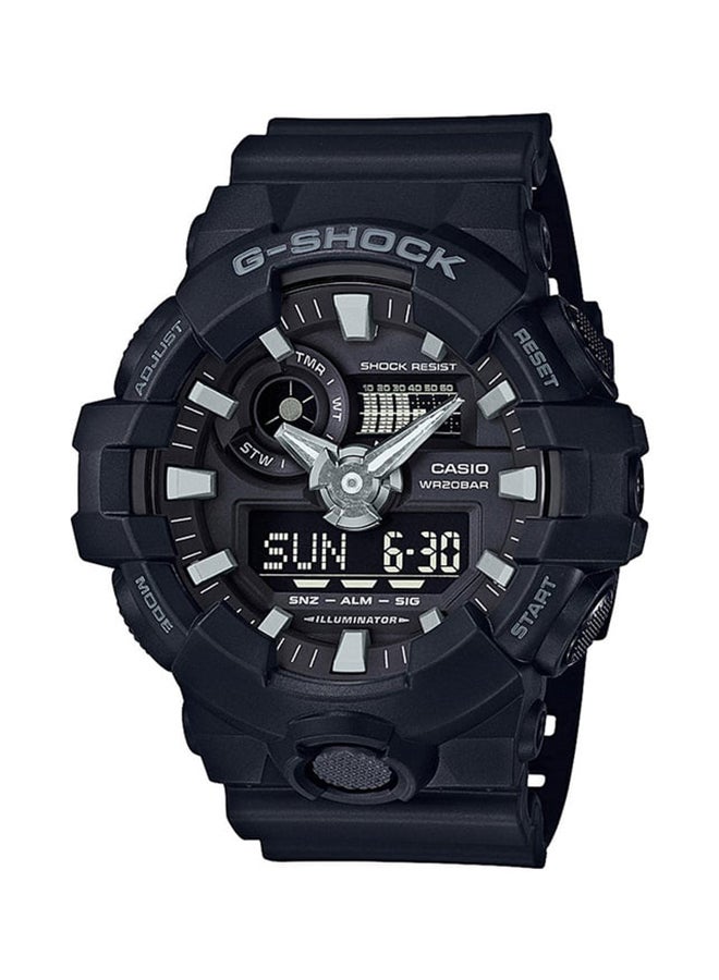 G-SHOCK Men's Round Shape Rubber Strap Analog & Digital Wrist Watch - Black - GA-700-1BDR  - Image 1