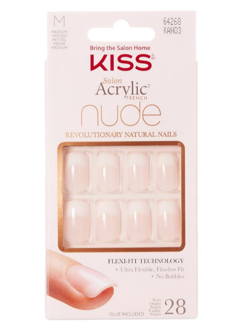 KISS Salon Acrylic Nude French Nails Cashmere - Image 1