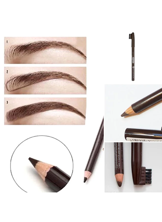 Essence 02 Brown Eyebrow Designer 02 Brown | Long Lasting Brow Pencil with Brush | Smooth Application for Natural Finish | Defines and Shapes Brows | Vegan & Cruelty Free | Clean Beauty Makeup Tool 02 Brown for Women | Best Price UAE
