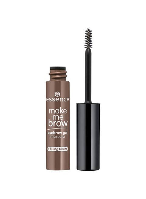 Make Me Brow Eyebrow Gel Mascara | 02 Browny Brows | Tinted Gel with Small Fibres for Fuller Defined Eyebrows | Long Lasting Smudge-Proof Finish | Vegan & Oil-Free Brow Makeup | 3.8 ml 02 Browny Brows