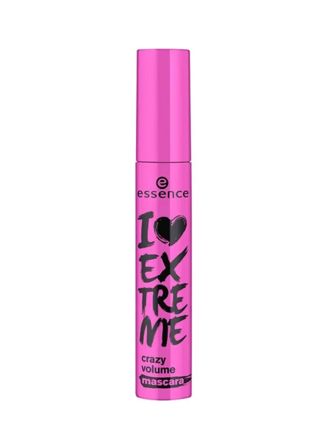 Essence I Love Extreme Crazy Volume Mascara Black | Black Creamy Texture for Curling, Extension & Long Lasting Volumizing Lashes (Pack of 1)