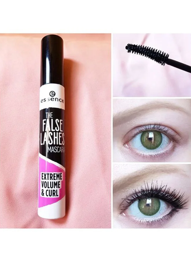 Essence Black The False Lashes Mascara Extreme Volume & Curl | Longlasting Vegan Mascara for Bold Curling & Volumising Effect | Intense Look with False Eyelash Finish | Smudge-Proof Eye Makeup (10 ml) Black for Women | Best Price UAE
