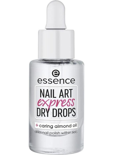 Nail Art Express Dry Drops | Quick Dry Nail Polish Dryer | Dries in 60 Seconds | Enriched with Vitamin E & Almond Oil | Nourishing & Vegan Formula | Transparent Finish | 8 ml Bottle Clear
