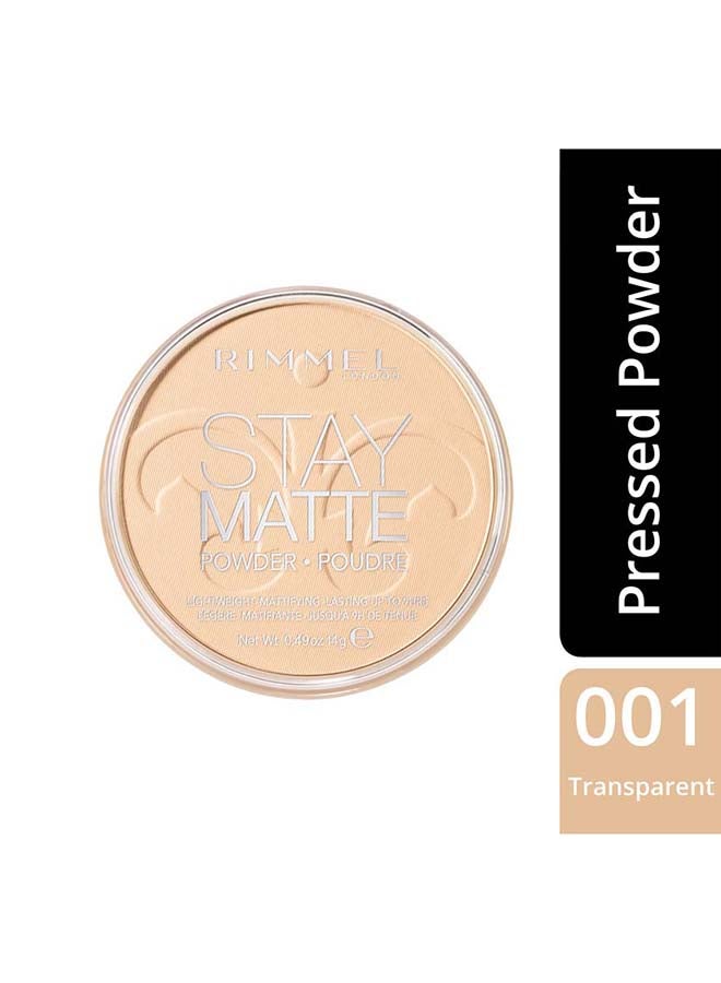 RIMMEL LONDON Stay Matte Pressed Powder 14 g 01 Transparent - Image 2