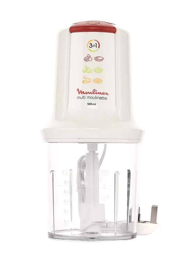 Moulinex - Multi Moulinette Chopper 500 ml AT711161 White / Red - Image 1