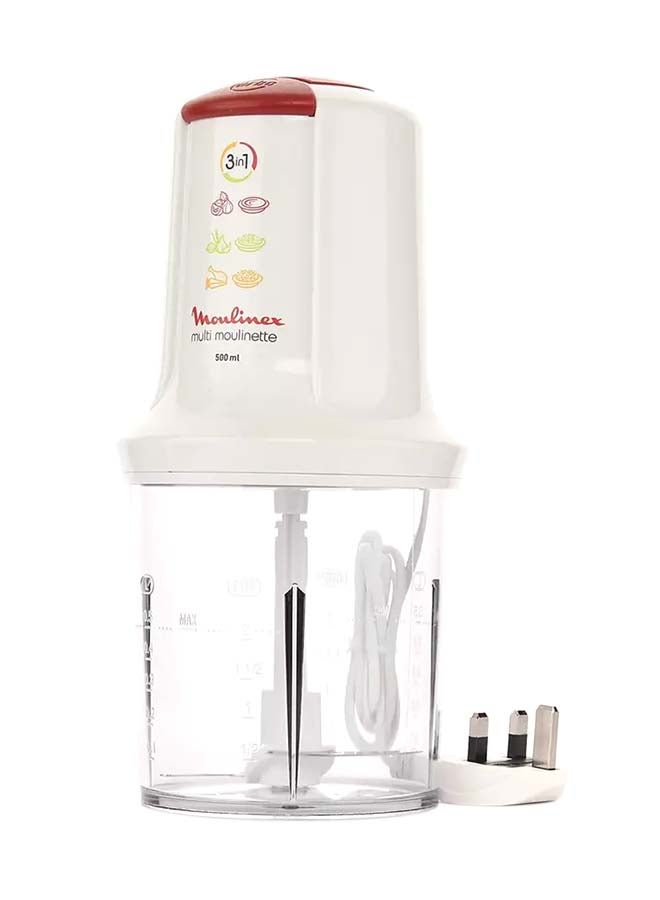 Moulinex - Multi Moulinette Chopper 500 ml AT711161 White / Red - Image 1