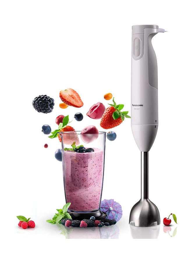 Panasonic Hand blender 600-Watt, stainless steel shaft and beaker with "Min 1 year manufacturer warranty MXGS1W White - Image 1
