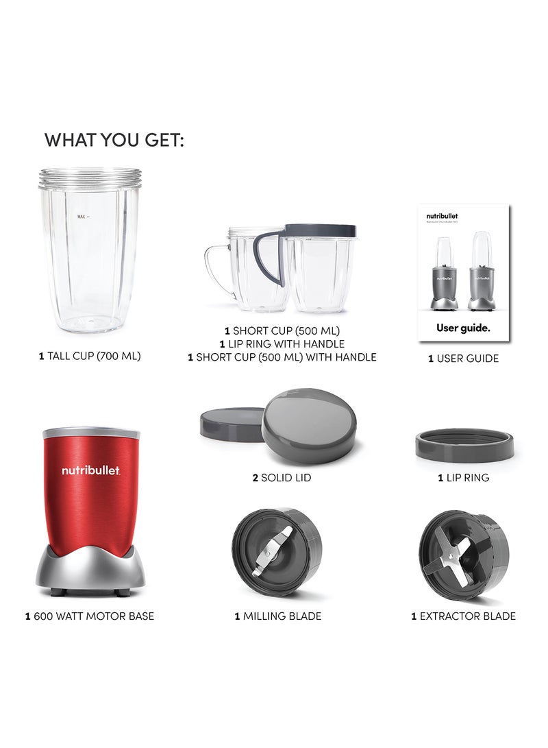 9 Piece High-Speed Blender Mixer System 0.7 L 600 W NBR-1212R Red - pnsku/N11041919A/45/_/1706604489/3ed88162-caad-4209-ba86-80eb53c6beb3
