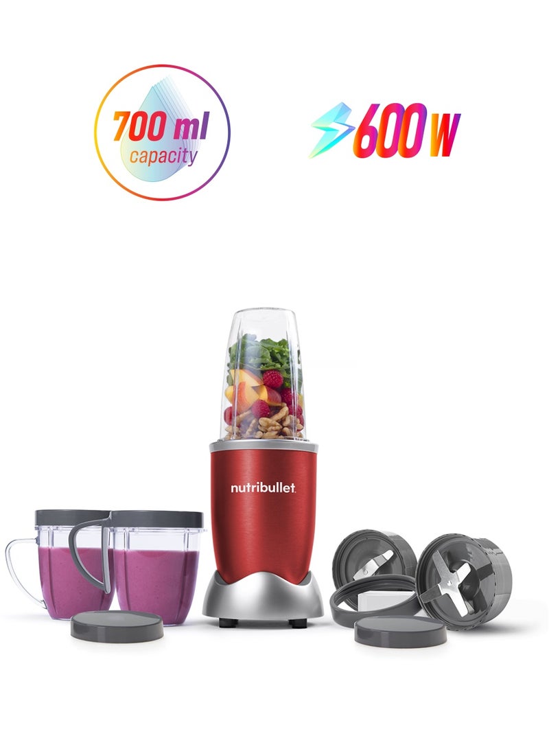 nutribullet - 9 Piece High-Speed Blender Mixer System 0.7 L 600 W NBR-1212R Red - Image 1