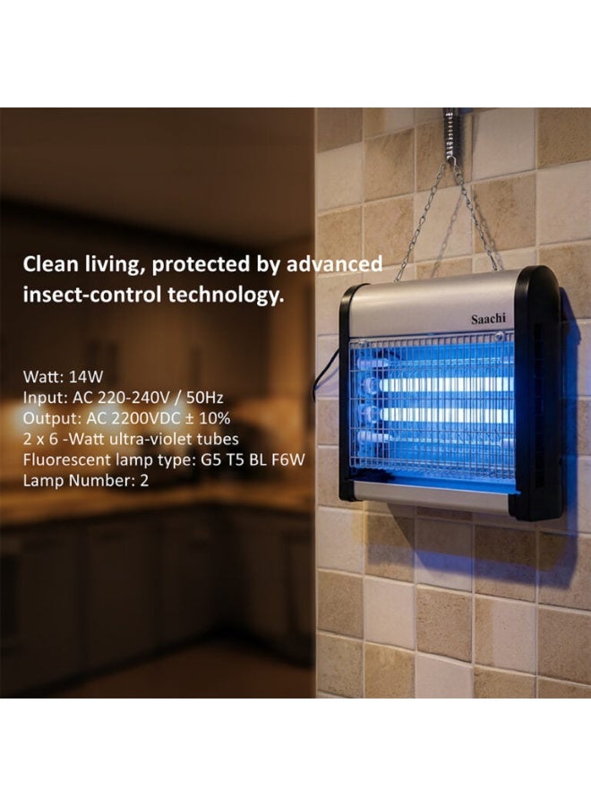 Saachi Mosquito Killer with Mounting Attachment, 19W LED Indoor Outdoor Bug Killer Lamp, Insect Killer, Insect Trap, Pest Repellent, Insect Repellent Traps, Mosquito Catcher Remover, NL-IK-2412-BK Black/Silver - Image 5