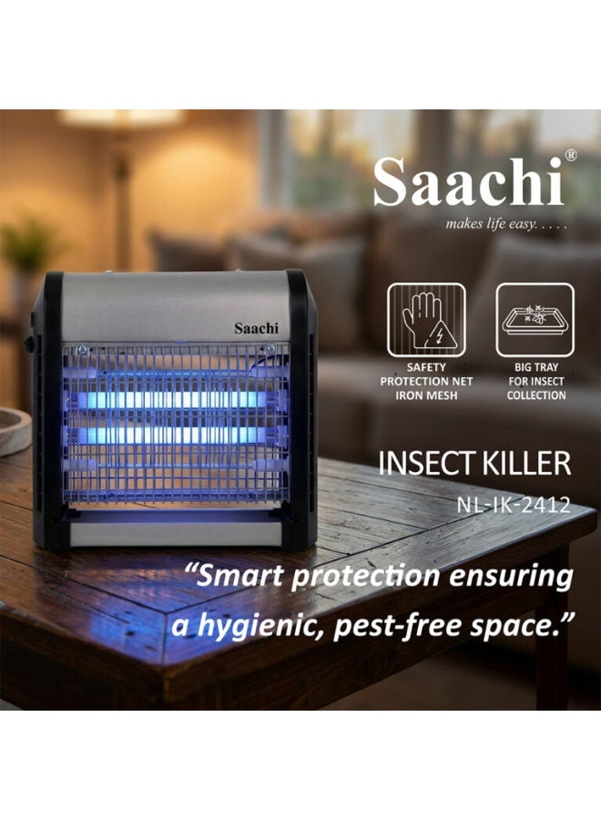 Saachi Mosquito Killer with Mounting Attachment, 19W LED Indoor Outdoor Bug Killer Lamp, Insect Killer, Insect Trap, Pest Repellent, Insect Repellent Traps, Mosquito Catcher Remover, NL-IK-2412-BK Black/Silver - Image 3