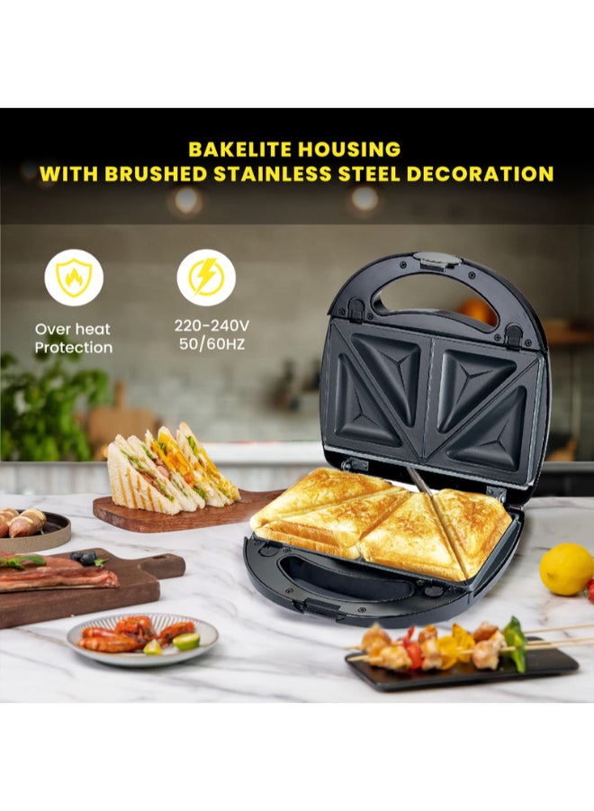 SONASHI - Multi-Snack Maker 3-in-1 - Non-Stick Detachable Cooking Plate | Cooks Delicious Crispy Sandwiches/Waffles/Grills | Cool Touch Handle | Automatic Temperature Control 760 W SSM-861 Black/Silver - Image 1