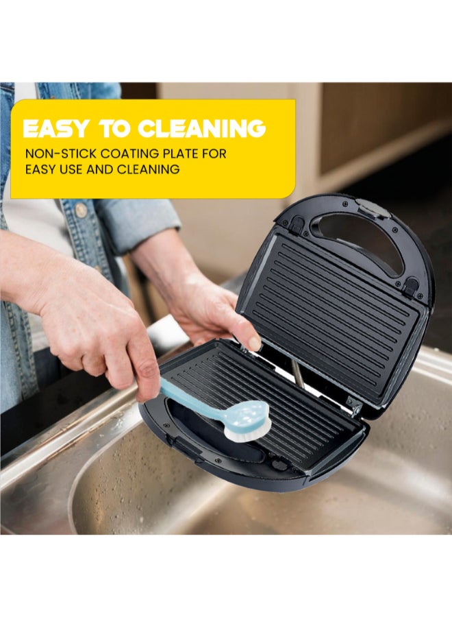 SONASHI - Multi-Snack Maker 3-in-1 - Non-Stick Detachable Cooking Plate | Cooks Delicious Crispy Sandwiches/Waffles/Grills | Cool Touch Handle | Automatic Temperature Control 760 W SSM-861 Black/Silver - Image 1