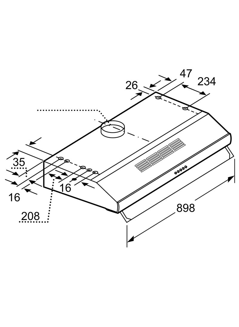 BOSCH Built-Under Cooker Hood with 3-Speed Power Levels, 90 cm For Compact and Efficient Ventilation 306 W DHU965CGB Stainless Steel - Image 2
