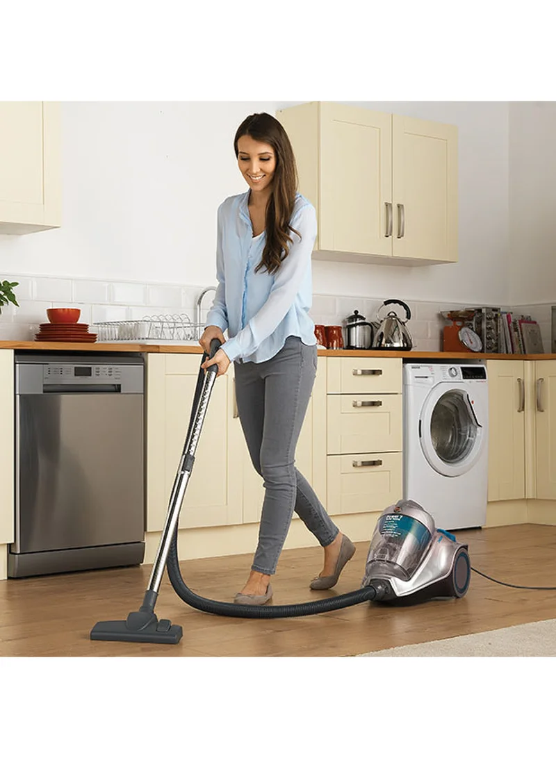HOOVER Power 7 Bagless Cyclonic Canister Vacuum Cleaner With HEPA Filter, Powerful Performance For Home And Office, Large Capacity - 4 L 2400 W HC84-P7A-ME Blue/Silver