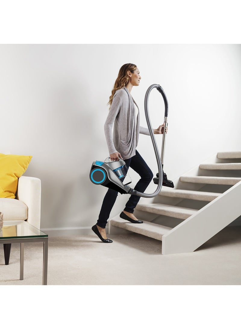 HOOVER Power 7 Bagless Cyclonic Canister Vacuum Cleaner With HEPA Filter, Powerful Performance For Home And Office, Large Capacity - 4 L 2400 W HC84-P7A-ME Blue/Silver - Image 5