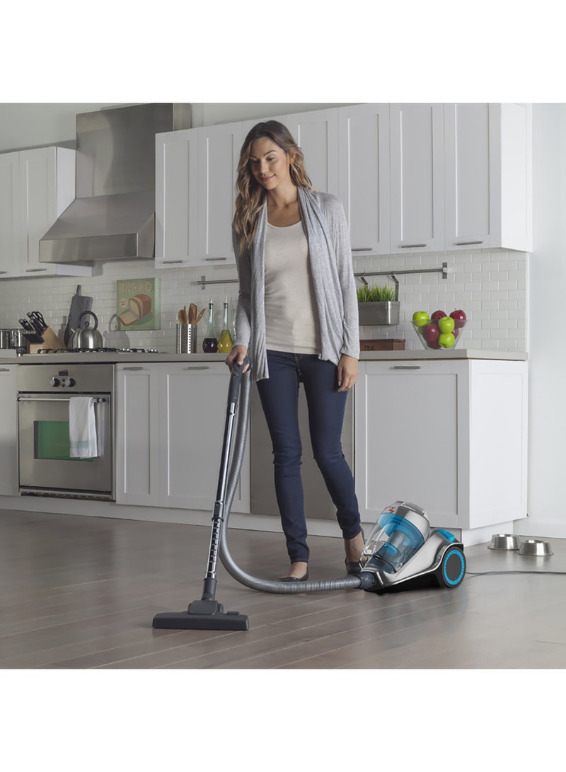 HOOVER Power 7 Bagless Cyclonic Canister Vacuum Cleaner With HEPA Filter, Powerful Performance For Home And Office, Large Capacity - 4 L 2400 W HC84-P7A-ME Blue/Silver - Image 2