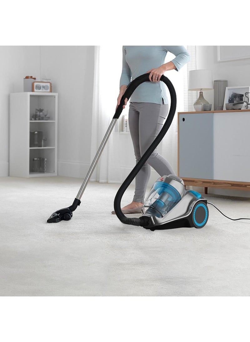 HOOVER Power 7 Bagless Cyclonic Canister Vacuum Cleaner With HEPA Filter, Powerful Performance For Home And Office, Large Capacity - 4 L 2400 W HC84-P7A-ME Blue/Silver - Image 3