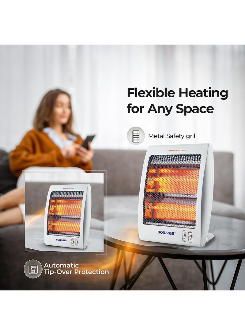 SONASHI Quartz Room Heater With 3 Heating Options | Portable Indoor Space Heater With Tip Over Protection | Ideal For Home/Office/Hotels SQH-3000 White - Image 2