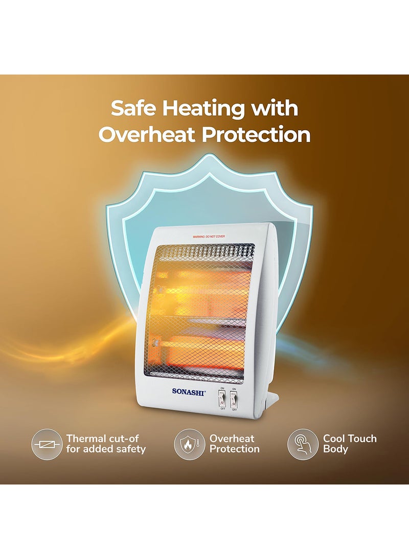 SONASHI Quartz Room Heater With 3 Heating Options | Portable Indoor Space Heater With Tip Over Protection | Ideal For Home/Office/Hotels SQH-3000 White - Image 5