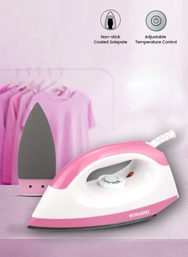 SONASHI Dry Iron With Stainless Steel Soleplate & Adjustable Thermostat Control | Heavy Base Iron With Indicator Light | Perfect For All Types Of Clothes | 1200 W SDI-6007 Purple  - Image 1