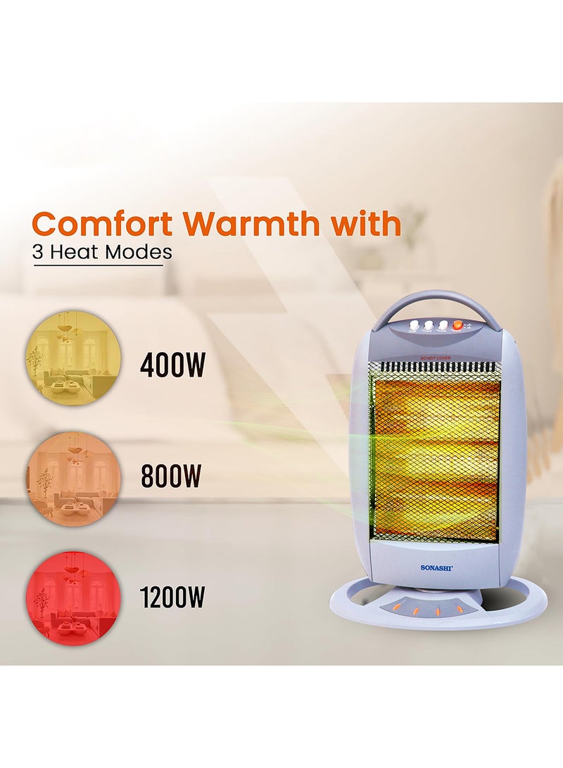 SONASHI - Halogen Heater - High-Performance Heater With 3 Heating Options | Oscillating Function With Tip Over Protection SHH-1000 (BS) - Image 1