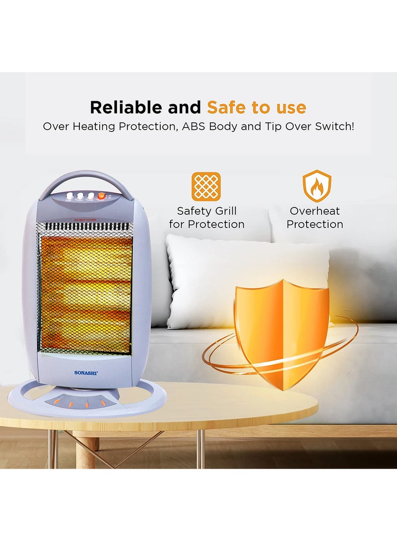 SONASHI - Halogen Heater - High-Performance Heater With 3 Heating Options | Oscillating Function With Tip Over Protection SHH-1000 (BS) - Image 1