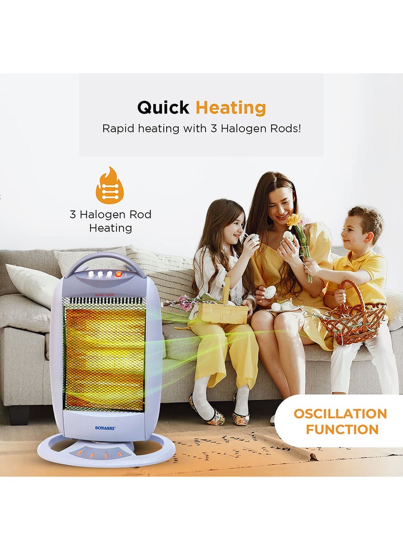 SONASHI - Halogen Heater - High-Performance Heater With 3 Heating Options | Oscillating Function With Tip Over Protection SHH-1000 (BS) - Image 1