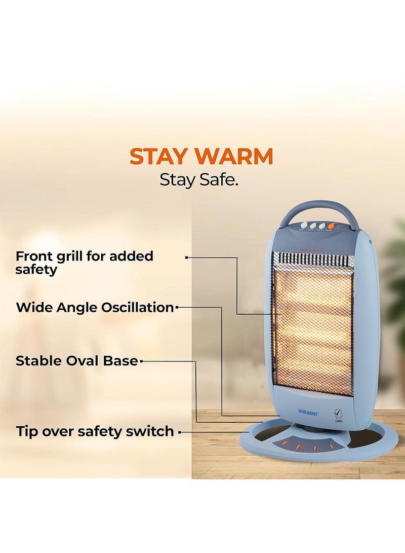 SONASHI - Halogen Heater - High-Performance Heater With 3 Heating Options | Oscillating Function With Tip Over Protection SHH-1000 (BS) - Image 1