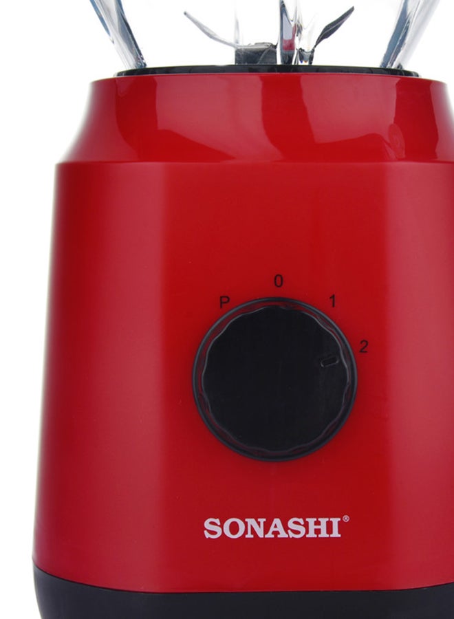 SONASHI - 2 in 1 Powerful Blender - 1.8L Unbreakable Blender Jar and Grinding Cup | Featured with 2 Speed Switch with Pulse Control, Overheat Protection, and Safety Lock System 650 W SB-154 Red - Image 1