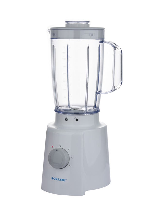 SONASHI - 3 in 1 Blender - Powerful Motor with 3 Speed Setting and Pulse Control | Transparent and Unbreakable Jars with Stainless Steel Blade | Featured with Overheat Protection and Safety Lock System 1.6 L 650 W SB-133N White/Clear - Image 1