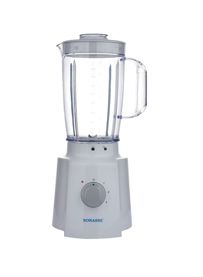 SONASHI - 3 in 1 Blender - Powerful Motor with 3 Speed Setting and Pulse Control | Transparent and Unbreakable Jars with Stainless Steel Blade | Featured with Overheat Protection and Safety Lock System 1.6 L 650 W SB-133N White/Clear - Image 1