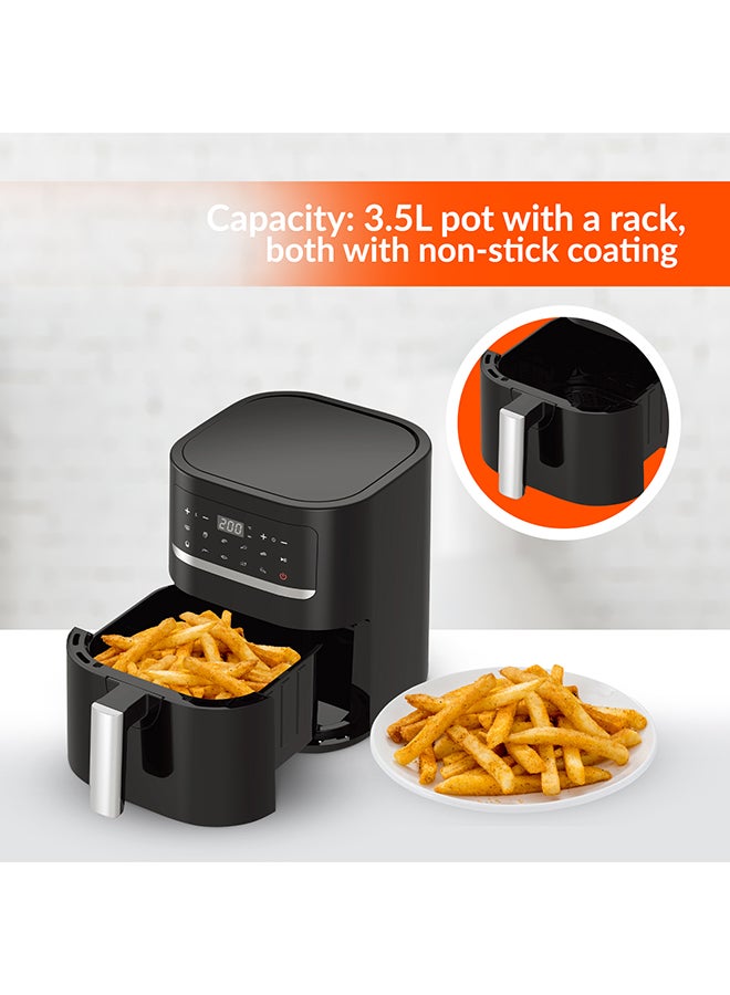 GEEPAS Digital Air Fryer With 10 Preset Cooking Programs, IMD Touch Screen, Vortex Airtrying Technology 3.5 L 1400 W GAF6107 Black  - Image 2