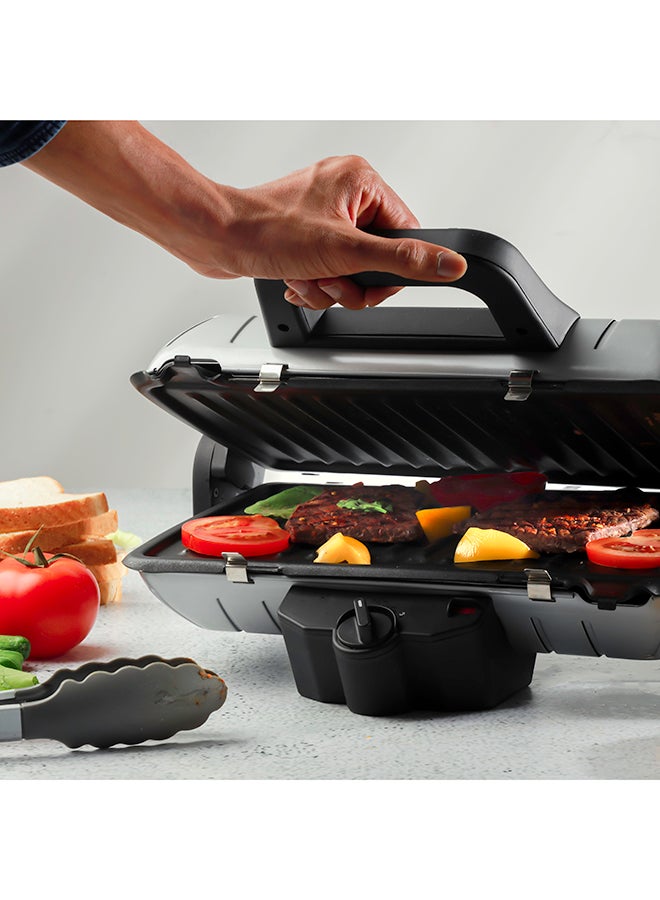 GEEPAS Multifunction Grill Maker, Adjustable Thermostat, GGM5458 - Non-Stick Cooking Plate, Detachable Cooking Plate, Overheat Protection, Cord Storage, Vertical Storage, Portable 1600 W GGM5458 Silver  - Image 5