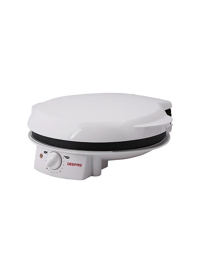 GEEPAS - Portable Design Pizza Maker with 32 Cm Non-stick Baking Plate & Power-On Indicator, Double Heating For Baking Evenly And Fast, Safe And Cool-Touch Handle,Upgrill For Multifunction Use 1800 W GPM2035 White - Image 1