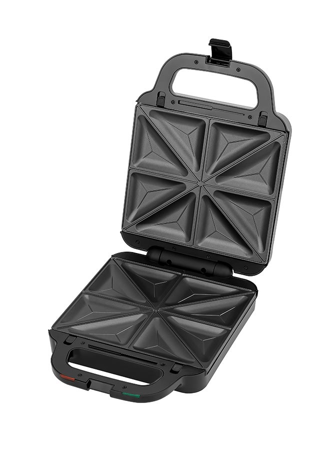 Multi-Snacks Maker 2-in-1, 8 Slice Sandwich Maker | Non-Stick Detachable Cooking Plate | Cooks Delicious Crispy Sandwiches | Cool Touch Handle | Automatic Temperature Control GSM5444 Silver