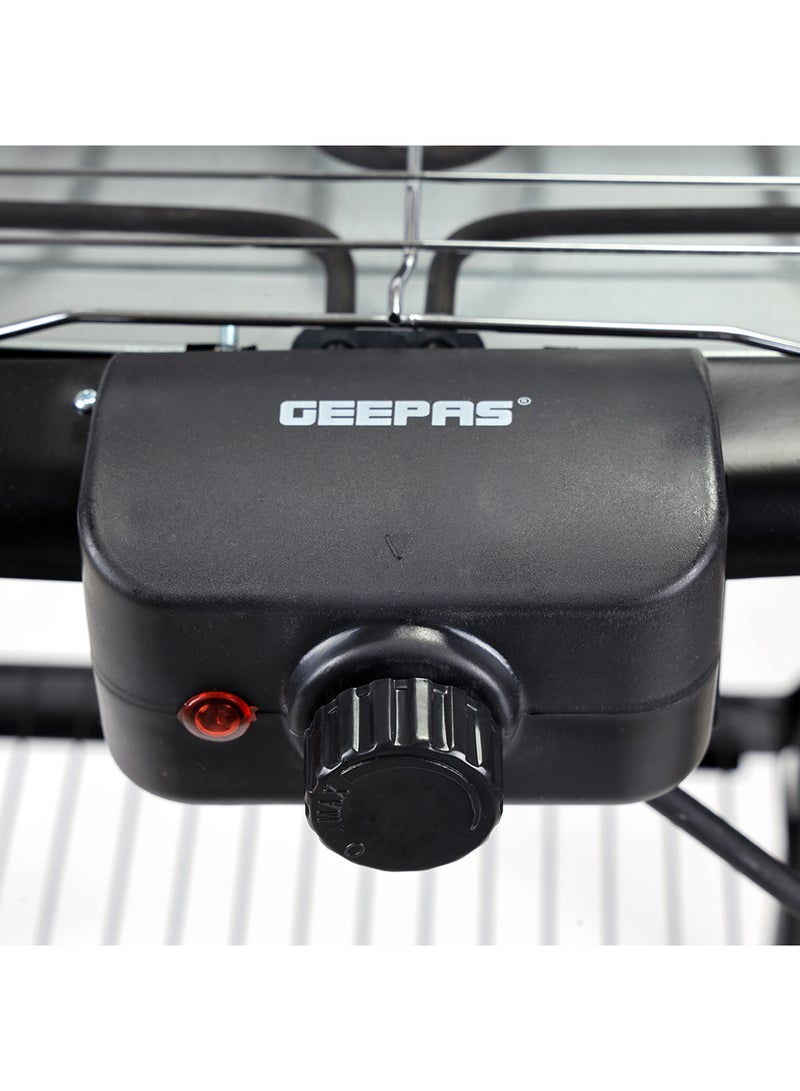 GEEPAS Electric Barbecue Grill - Auto-Thermostat Control with Overheat Protection,Operating On/Off Indicator Light | Space Saving, Waterproof | Grill Chicken, Beef, Veggies & More 2000 W GBG5480 Black  - Image 4