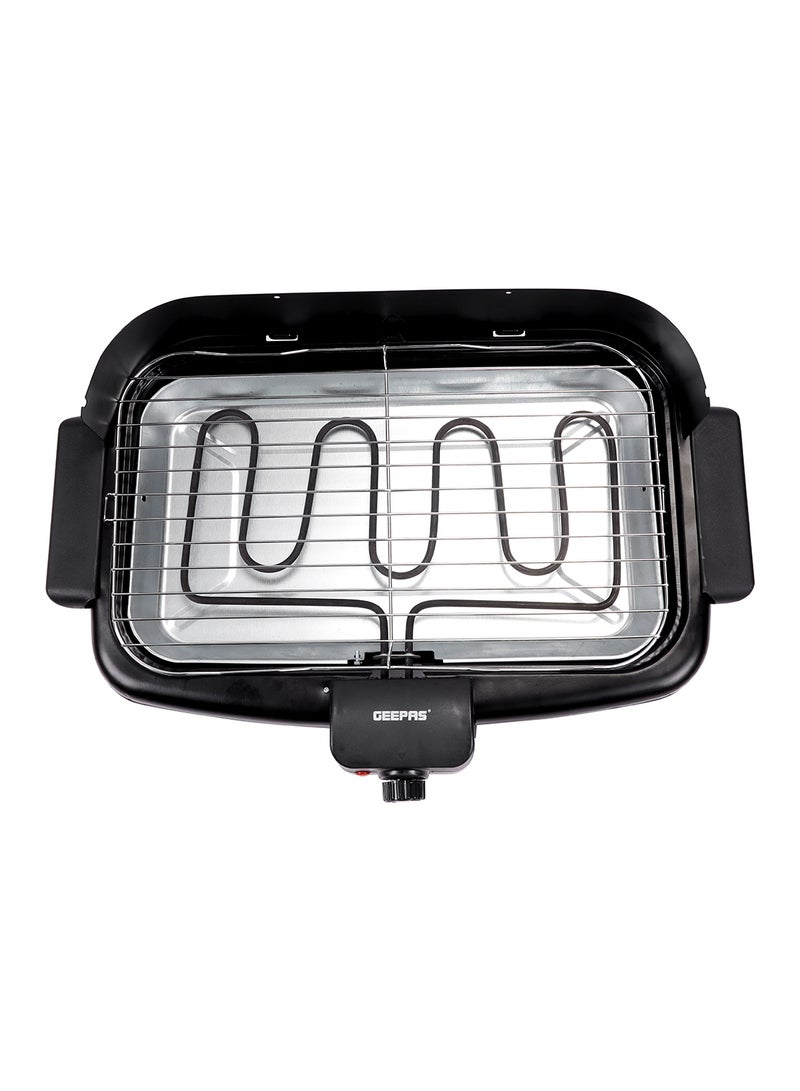 GEEPAS Electric Barbecue Grill - Auto-Thermostat Control with Overheat Protection,Operating On/Off Indicator Light | Space Saving, Waterproof | Grill Chicken, Beef, Veggies & More 2000 W GBG5480 Black  - Image 5