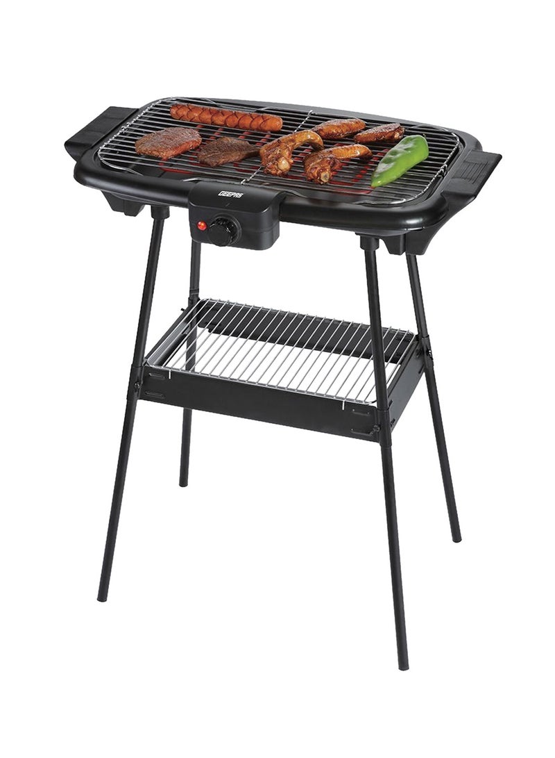 GEEPAS Electric Barbecue Grill - Auto-Thermostat Control with Overheat Protection,Operating On/Off Indicator Light | Space Saving, Waterproof | Grill Chicken, Beef, Veggies & More 2000 W GBG5480 Black  - Image 1