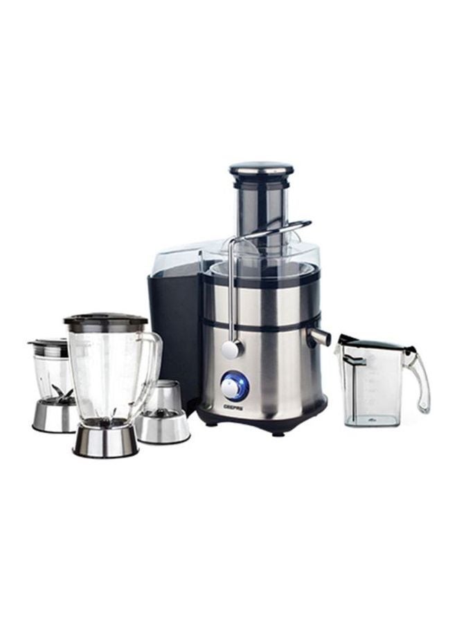 GEEPAS 4-in-1 Juicer & Blender - Compact Electric Blender, Juicer, Chopper & Grinder | 2-Speed Pulse Function With LED Light for Ice Crusher, Powerful Versatile & Compact, Stainless Steel Blades 800 W GSB5451 Silver/Black - Image 1