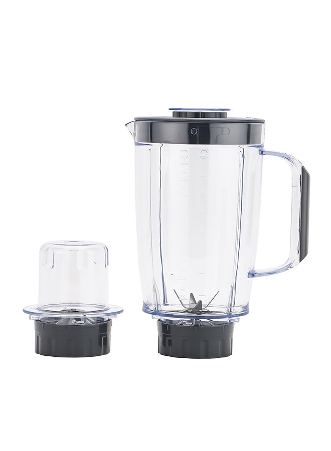 GEEPAS 2 in 1 Blender - Stainless Steel Blades, 2 Speed Control with Pulse | Overheat Protection| Ice Crusher, Chopper, Coffee Grinder & More 1.8 L 600 W GSB5485 White/Pink  - Image 2