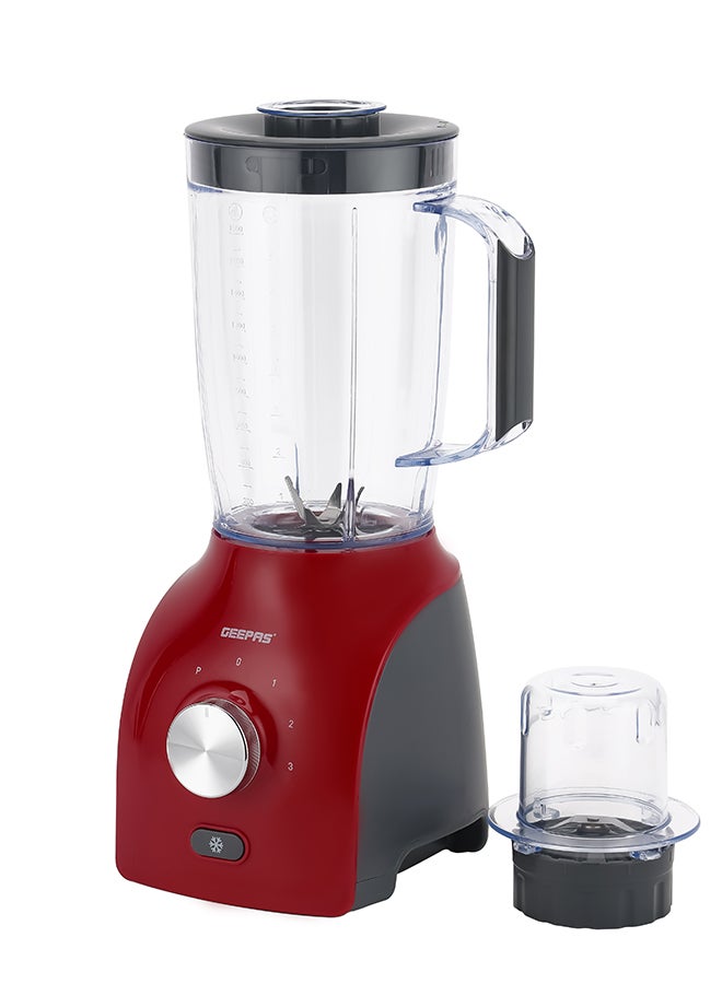 GEEPAS 2 in 1 Blender - Stainless Steel Blades, 2 Speed Control with Pulse | Overheat Protection| Ice Crusher, Chopper, Coffee Grinder & More 1.8 L 600 W GSB5485 White/Pink  - Image 5