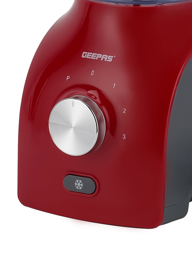 GEEPAS - 2 in 1 Blender - Stainless Steel Blades, 2 Speed Control with Pulse | Overheat Protection| Ice Crusher, Chopper, Coffee Grinder & More 1.8 L 600 W GSB5485 White/Pink - Image 1