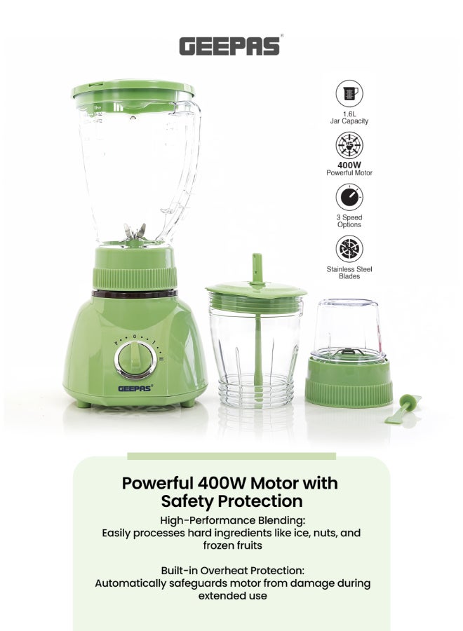 جيباس خلاط وعصارة كهربائية 3 في 1 1.6 L 400 W GSB1514 أخضر - Image 5