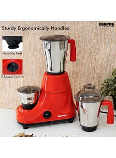GEEPAS Mixer Grinder With 3 Jars 1.5 L 750 W GSB5081 Dark Orange  - Image 2